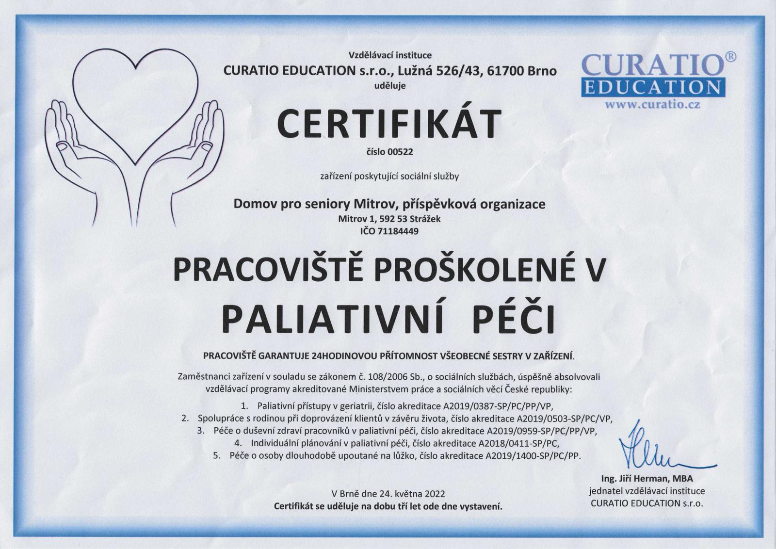 Cerifikát paliativní péče 2022.jpg